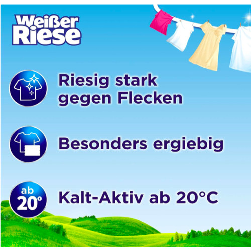 Порошок для стирки в гранулах Weißer Riese Megaperls, для белой и светлой одежды, 19 циклов